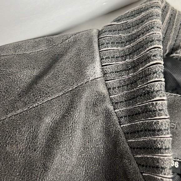 Vintage Cigno Nero Leather Suede Zip Up Jacket Gray Size Small - Picture 13 of 15